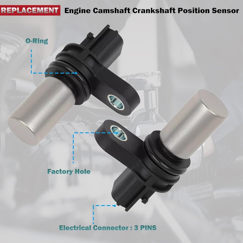 TINGYINGDA 2Pcs Engine Cam/Crankshaft Position Sensor ‎PC464 Compatible with Nissan 02-06 Altima / 05-18 Frontier / 09-12 NP300 / 02-06 Sentra / 04-08 Urvan / 02-08 X-Trail - Compatible with Suzuki 09-12 Equator - Image 2